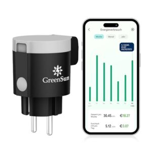 GreenSun WLAN Steckdose Outdoor - Zeitschaltuhr Aussenbereich IP44 Wasserdicht Außensteckdose VeSync APP Fernbedienung Smart Steckdose mit Strommessung Sprachsteuerung Kompatibel mit Alexa