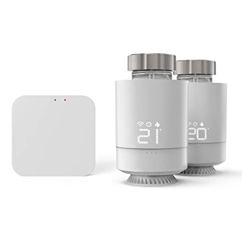 Hama Smartes Heizkörperthermostat, Starter-Set 2 St. mit Hub (Heizungssteuerung WLAN, Smart Home Heizungsregler f. alle Ventile, programmierbarer Heizungsthermostat, heizen per App), Weiß