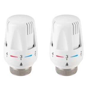 2 Stk Heizkörperthermostat,Thermostatkopf Heizkörperventil,Thermostat-Kopf mit Nullstellung,Termostat Heating Radiator Valve,Frostschutz- und Einstellfunktionen,für Thread M30 x 1.5,Heizungsregler (2)