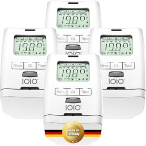4 Stück IOIO Elektronisches Heizungsthermostat HT 2000 | Heizkosten sparen bis 30% | Made in Germany | Einfache Installation | Heizkörperthermostat | Heizkörper Heizungsregler | Heizthermostat