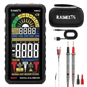 KAIWEETS Multimeter mit 6000 Zählungen, Wiederaufladbares Digitalmultimeter mit True RMS Auto-Range, Intelligentes Strommessgerät misst Spannung, Strom, Widerstand, Durchgang, Frequenz KM602