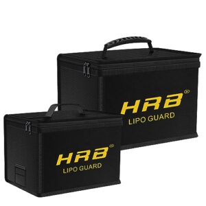 HRB Lipo Bag Fireproof Explosion-Proof Safe Lipo Battery Bag Improved Quality Material Battery Safety Box with Large Capacity for Charging and Storing RC Car Batteries