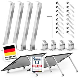 MATADORES Aufständerung für 2 Solarmodule | Für Hauswand, Flachdach, Balkon | Verstellbar 15°–60° Neigung | Aluminium-Halterung für Balkonkraftwerk | Inkl. Montageset