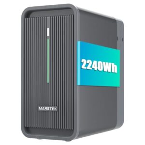 Marstek Balkonkraftwerk mit Speicher B2500, 6000 Ladezyklen, 1600W Max. 1600W PV-Eingang & 800W Ausgang Erweiterbar auf 8960Wh, IP65,0% MwSt - Nur für Privatpersonen