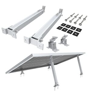 NuaSol Aufständerung Solarmodul Halterung Balkonkraftwerk Flachdach | Verstellbar 15°-30° | Solarpanel Photovoltaik Universal Wand Flachdachmontage, PV Module | Einfache Befestigung | Silber