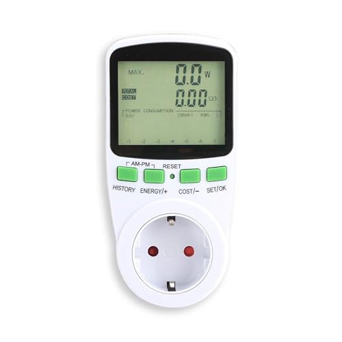Offgridtec Stromzähler für Steckdose, PV-Zähler für Balkonkraftwerk, Echtzeit Stromverbrauchmessung, Einspeisungsmessung, Energie-Monitor, Max Last: 16A 3680W, LCD-Display, Präzise Leistungsmessung