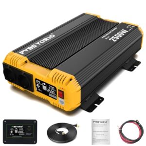 PVBEYORND Wechselrichter 12V auf 230V Reiner Sinus 2500W/5000W Reiner Sinus Wechselrichter Spannungswandler 12V 230V Mit Externem Controller Geeignet für Haushaltsgeräte und Wohnmobil