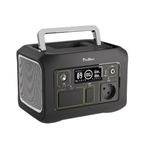 PurMars Powerbank Powerstation 300W (Max.500W), 288Wh (90.000mAh) Solargenerator mit 230V-Rein-Sinuswellen-AC, LiFePO4-Batterie Powerstation, geeignet für Outdoor Camping, Reisen und Notfälle.