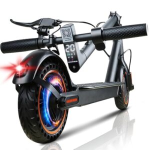 QnQ E Scooter, Elektroscooter für Erwachsene, 500W Motor, 20KM/H, 8.5 Zoll Reifen, 20-25 km Reichweite, LED& App, Duales Bremssystem, 3 Geschwindigkeitsmodi, Belastung 120 kg, Tragbarer Reise E Roller