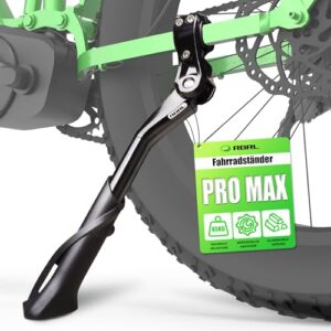 RBRL Fahrradständer 24-29 Zoll, Höhenverstellbarer Aluminium Seitenständer mit Rutschfestem Fuß, Fahrrad ständer für Mountainbike, Rennrad, E-Bike und Cityrad, Extra Stabil bis 45 kg Belastung