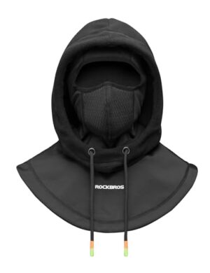 ROCKBROS Sturmhaube Motorrad, Balaclava Skimaske Herren Damen, Full Face Gesichtsmaske, Wintermütze & Halswärmer, Warm, Winddicht, Atmungsaktiv für Radfahren, Skifahren, Snowboarden, Schwarz