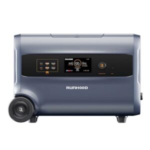 Runhood 2,4kWh All in one Balkonkraftwerk Speicher Batterie F2400 Erweiterbar bis auf 19,2kWh mit integriertem Wechelrichter, Plug & Play, App-Steuerung für solaranlage