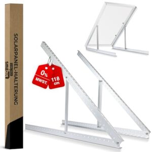 SMABIX® Solarpanel Halterung, [EXTREM ROBUST & LANGLEBIG] Halterung Balkonkraftwerk, 118 cm, 0-90 Grad verstellbar, inkl. Schrauben & Montage Anleitung, Solarmodul Halterung, Balkonkraftwerk Halterung