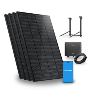 SUNSHARE Ray 800W Balkonkraftwerk mit Halterung (Balkon mit Brüstung/Glasbrüstung/Metallbrüstung) - Balkonkraftwerk 800W komplett Steckdose - Solaranlage Komplettset - 5m Kabel