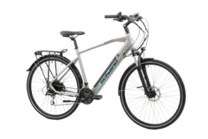 F.lli Schiano E-Wave, E Bike Trekking 28 Zoll, 36V 11.6Ah Abnehmbarer Akku, Motor 250W 50Nm, Trekking EBike für Herren, Silber