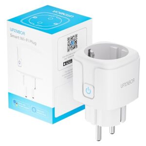 UPXNBOR Smart Steckdose 16A Mit Strommessung - WLAN Smart Home Funktioniert Mit Alexa, Google Home - Timer & APP Fernzugriff, Kein Hub Notwendig, Nur 2.4GHz WiFi (1er Pack)
