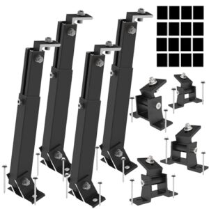 Aufständerung Solarmodul Halterung Balkonkraftwerk Flachdach PV VERSTELB 15-30° Aluminium (2 Paneele SET 15°-30°) Schwarz