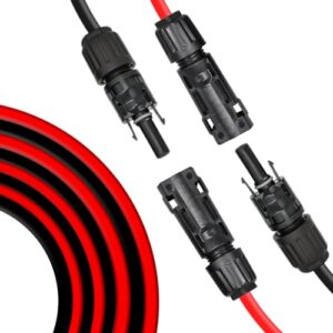 Trisinger 6mm² Solarkabel Verlängerung 2×15m, Solarmodule Solar Verlängerungskabel 6mm2 15m, Solarpanel Solar Kabel mit IP68 Wasserdicht 1500V Solarstecker für Solaranlage Photovoltaik System