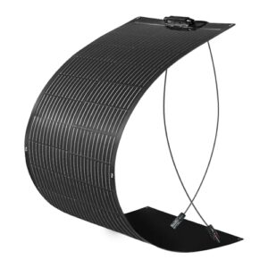 Solarpanel Flexibel 100W Schwarz, 12V Monokristallines Flexibles Solarpanel Wohnmobil 100Watt Solarmodul für 12V Batterien Balkon, Pv Modul Flexibel Schmal Wohnwagen Boot Photovoltaik Solaranlage