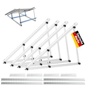 Verstärkte Solarpanel-Halterung Aluminium Verstärkte Balkon-Kraftwerkshalterung 118CM Montagewinkel 0-90° Solarpanel-Montagesatz für 100W-800W Geeignet für Flachdächer Wände Wohnwagen Boote 2 set