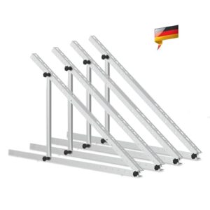 Solarpanel Halterung Flachdach, 114 cm Solarmodul Halterung, Balkonkraftwerk Halterung für Solarpanel 100W-800W Winkel Einstellbar 0-90° für Dachhalterungen, Pv Modul Solarmodule 2 Sets