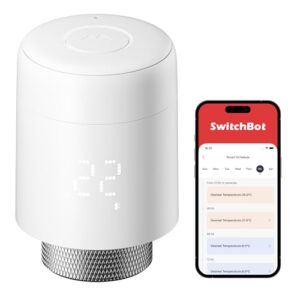SwitchBot Smart Heizkörperthermostat, Bluetooth-Thermostat mit App-Streuerung&Zeitplanung, Energieseinparung, Einfache Installation, kompatibel mit Alexa, Apple Home&Home Assistant (Hub Erforderlich)