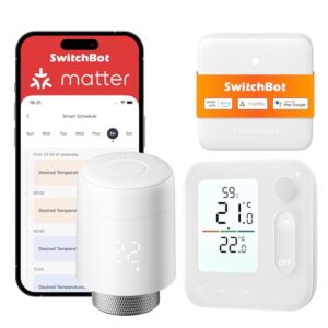 SwitchBot Smart Heizkörperthermostat-Panel Combo – App- und Zeit-Steuerung, Energieseinsparung, einfache Installation, kompatibel mit Alexa, Apple Home und Home Assistant