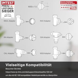 TP-Link smartes Heizkörperthermostat - Erweiterungseinheit, benötigt Kasa Hub, Heizungssteuerung (Kasa App, Zeitpläne, Geofencing, Fensteröffnungserkennung), Matter, Alexa, Apple Home