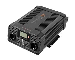 Technaxx KFZ Wechselrichter 12V auf 230V Reiner Sinus 2000W / 4000W – TÜV-zertifizierter Auto Spannungswandler mit LC-Display, 2x Schuko&USB-A QC 3.0 + USB-C – Inverter für Camping, Wohnmobil – TE22