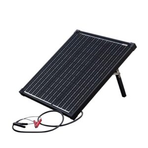 Technaxx 50W Solar Ladeset TX-214 - Monokristallines tragbares Solarpanel mit Laderegler inkl. LCD-Anzeige - Ideal für Garten, Camping, etc. lädt z.B. eine Auto- oder eine Wohnmobil-Batterie