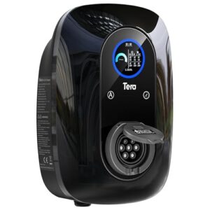 Tera EV Oplader met reservering, 16 A, Type 2, 11 kW, thuislaadstation, 400 V, Wallbox, CE-gecertificeerd, handmatige stroomregeling, laadtijdplanning voor alle EV's en PHEV's, Model W03, zwart