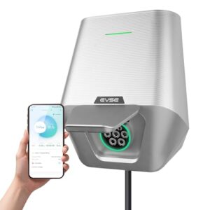 Teskee Wallbox Typ 2 Einphasig 7,4kW with App Home EV-Autoladestation für alle Elektrofahrzeuge und Plug-in-Hybridautos im Außen- und Innenbereich Einstellbarer Strom 6A-32A | 1M Kabel