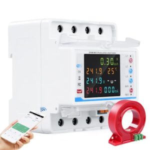 wlan Stromzähler 3 phasen 100A 380V AC Drehstromzähler Smart meter Zweirichtungszähler Mit Zeitsteuerung/Unterspannung/Überstrom/dreiphasige Unsymmetrie/Phasenverlust Schutz mit Stromwandler