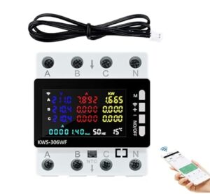Stromzähler 3 phasen, wlan smartmeter stromzähler, Wlan Digitaler Stromzähler, 80A 220V AC smart meter, Schutz vor Stromausfall, Übertemperatur Unterspannung Überstrom Überleistung usw.