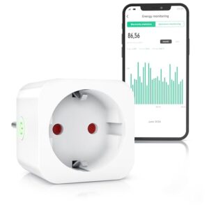 CSL - WLAN Steckdose mit Strommessung - Smart Life - WiFi Fernsteuerung per Smart life App – Sprachsteuerung Alexa Google Home - Tuya Smart - Energiekostenmessgerät Zeitschaltuhr Timer