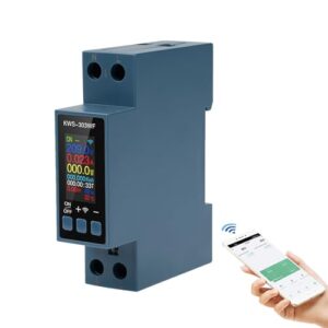 8 In 1 40A Smart meter Stromzähler wlan 230V AC Wifi Wechselstromzähler Überspannungsschutz Surge protector Mit Überspannungs Übertemperatur Überstrom und Netzausfallschutz (KWS-303 blau)