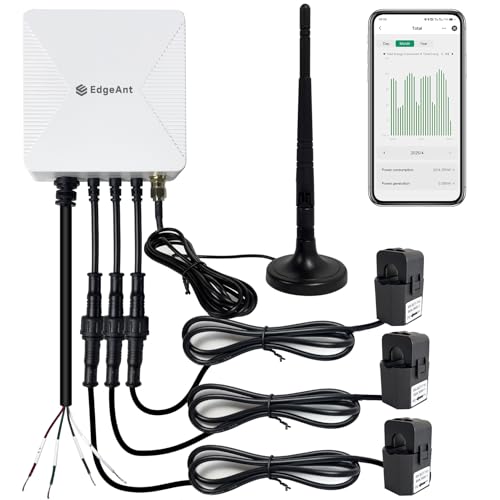 WLAN-Energiemonitor mit 3 x 80 A-Klemmen, Smart Home-Strommonitor zur Stromverfolgung in Echtzeit, WLAN-Zähler für Solar-/Nettomessung, Automatisierung und Steuerung der Energieversorgung im Haushalt