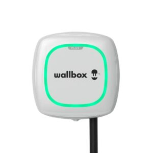Wallbox Pulsar Plus Ladegerät für Elektrofahrzeuge. Mit Einstellbarer Leistung von bis zu 22 kW. Ladekabel Typ 2. WLAN- und Bluetooth-Verbindung sowie OCPP-kompatibel. (Type 2-22 KW | 5m, White)