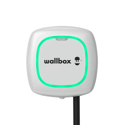 Wallbox Pulsar Plus Ladegerät für Elektrofahrzeuge. Mit Einstellbarer Leistung von bis zu 22 kW. Ladekabel Typ 2. WLAN- und Bluetooth-Verbindung sowie OCPP-kompatibel. (Type 2-22 KW | 5m, White)