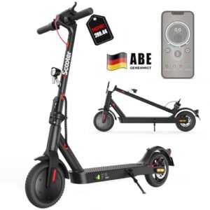 iScooter E Scooter mit Straßenzulassung, ABE Elektroroller Belastung bis 120kg, 30 km Reichweite, LED, 20km/h, 350W Motor, 8,5 Zoll Wabenreifen,Duales Bremssystem E Roller für Erwachsene