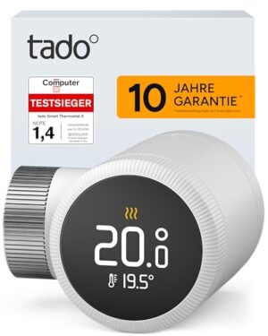 tado° Smartes Heizkörperthermostat X, Heizungssteuerung per App und Smart Speaker (Alexa, Siri, Google Assistant), spart Energie & Kosten, DIY Installation