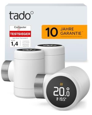 tado° Smartes Heizkörperthermostat X – Trio Pack, Heizungssteuerung per App und Smart Speaker (Alexa, Siri, Google Assistant), Energie sparen, DIY Installation