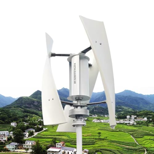 HUIZHITENGDA 220V,3-Blatt-Windturbinengenerator mit vertikaler Achse, 10000W Windkraftanlage Windkraftanlage Stromerzeugung 12V / 24V IP67 Windmühle Generate Turbin Komplettes Set