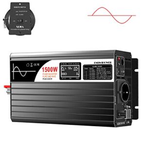 1500W reiner sinus 48v auf 230v wechselrichter mit Fernbedienung & LCD-Doppel-Digitalanzeige DC 48V zu AC 230V 50Hz (DC48V (Bereich 40V-60V) 1500W)