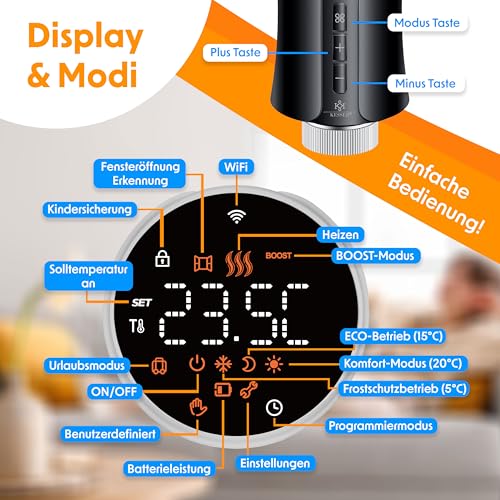 KESSER® Heizkörperthermostat WLAN – Bild 8