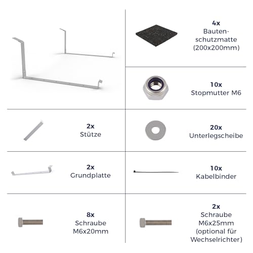 Balkonkraftwerk Halterung Flachdach/Garten 2 Module – Bild 3