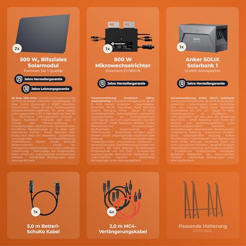 Balkonkraftwerk 800W mit Speicher & Anker Solix – Bild 2