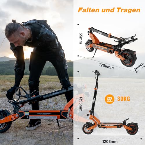 RCB D7 Pro E-Scooter, Straßenzulassung, 140km, 500W – Bild 6