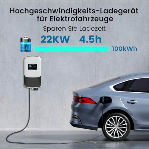 GONEO Wallbox 22kW Typ 2, 5m Kabel, RFID, App – Bild 2