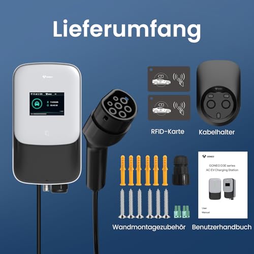 GONEO Wallbox 22kW Typ 2, 5m Kabel, RFID, App – Bild 7